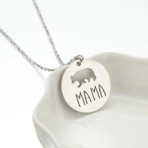 Mama Bear Stainless Steel Necklace